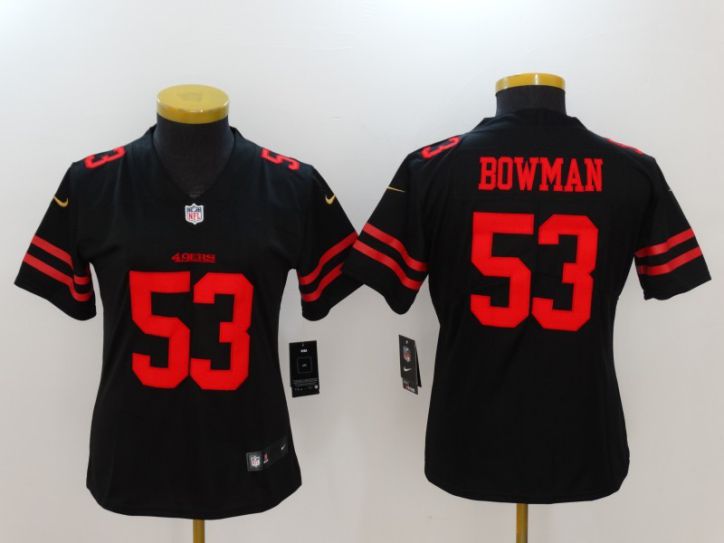 Women San Francisco 49ers 53 Bowman Black Nike Vapor Untouchable Limited NFL Jersey